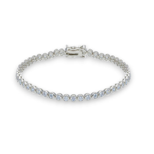 Bracciale Bracciale tennis in argento con zirconi incassati a battuta - lunghezza fissa - Gioielli Pavan