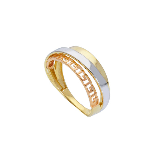 Anello Anello in oro fascia tre colori intreccio multi filo - Gioielli Pavan