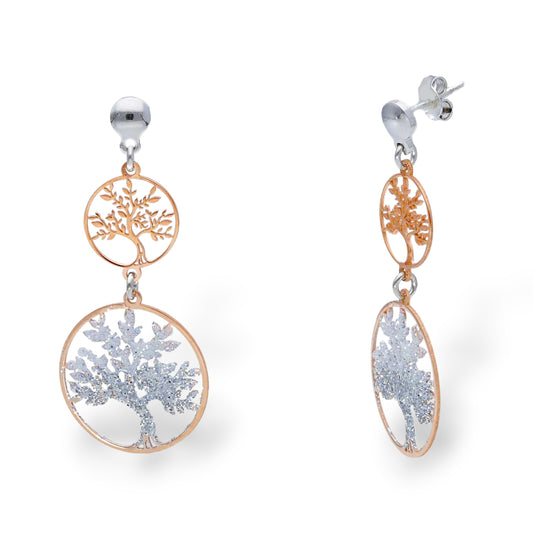 Orecchini Orecchini in argento albero delle vita bi colore - Gioielli Pavan