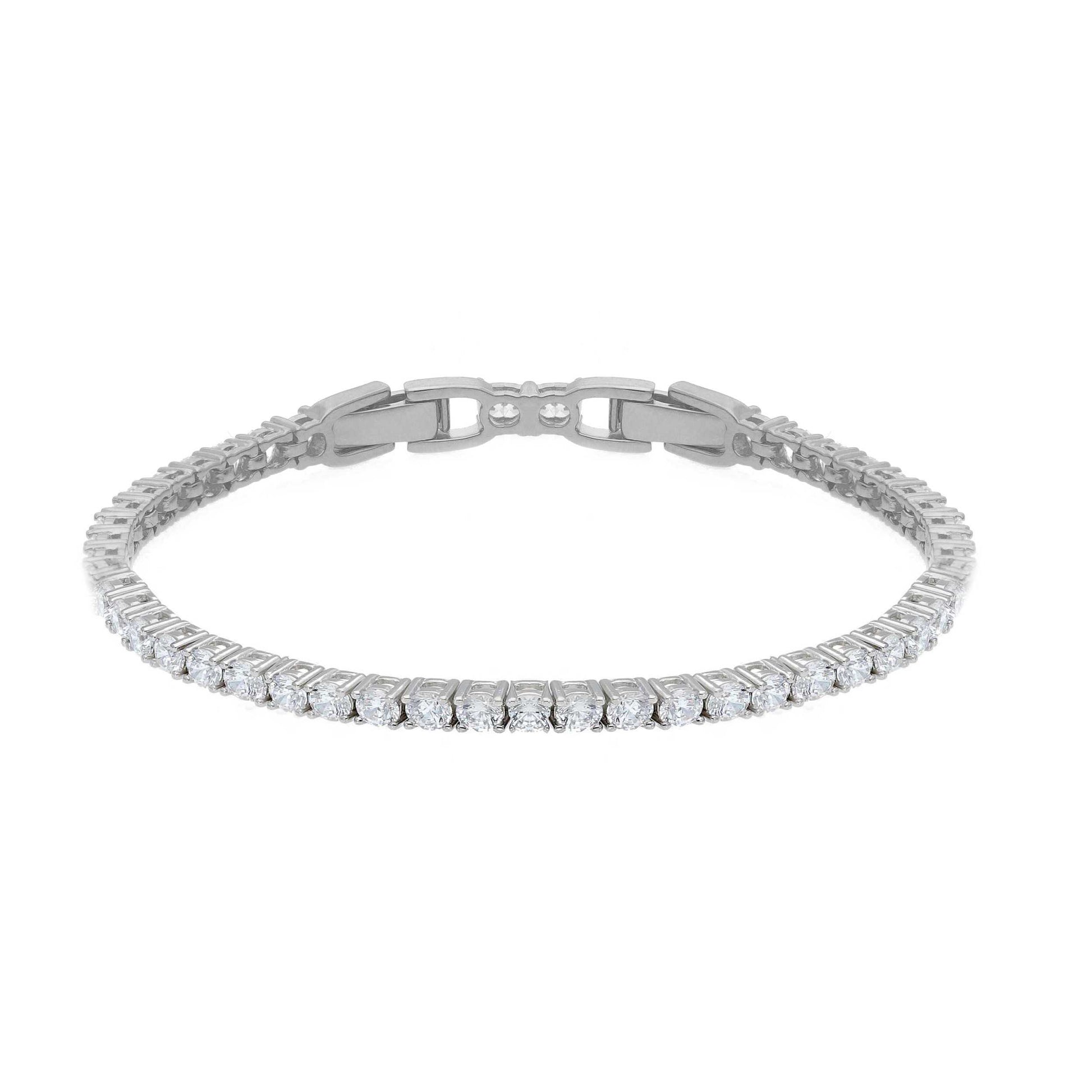 Bracciale Bracciale tennis in argento con zirconi sezione da 3mm lunghezza regolabile - articolo con varianti - Gioielli Pavan