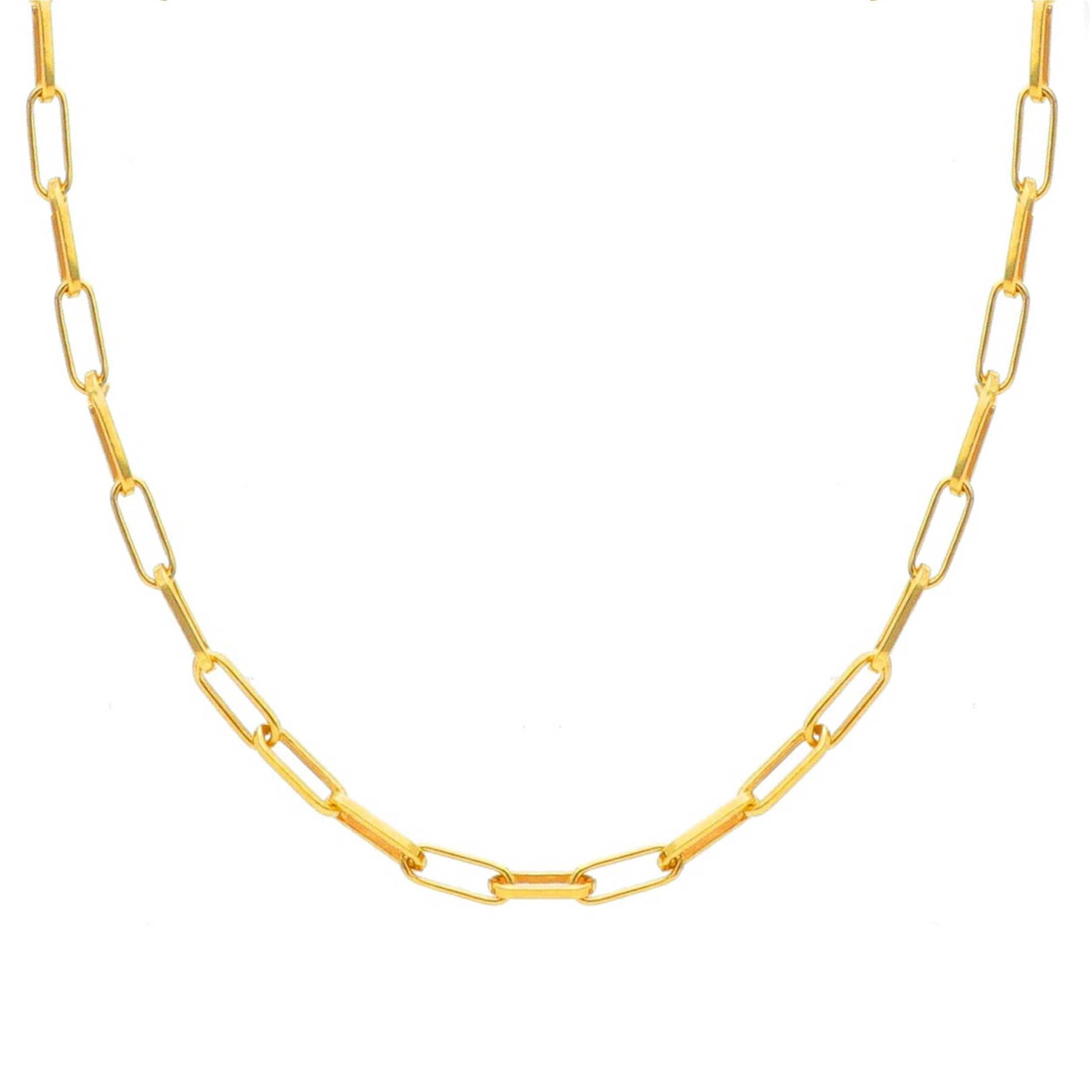 Girocollo Girocollo in argento dorato maglia paper clip - Gioielli Pavan