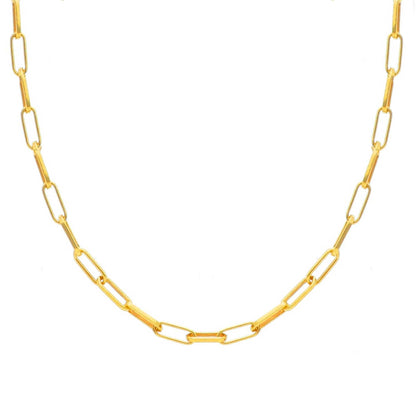 Girocollo Girocollo in argento dorato maglia paper clip - Gioielli Pavan