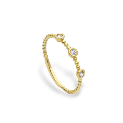 Anello Anello in oro fedina con zirconi a pavé a battuta - Gioielli Pavan