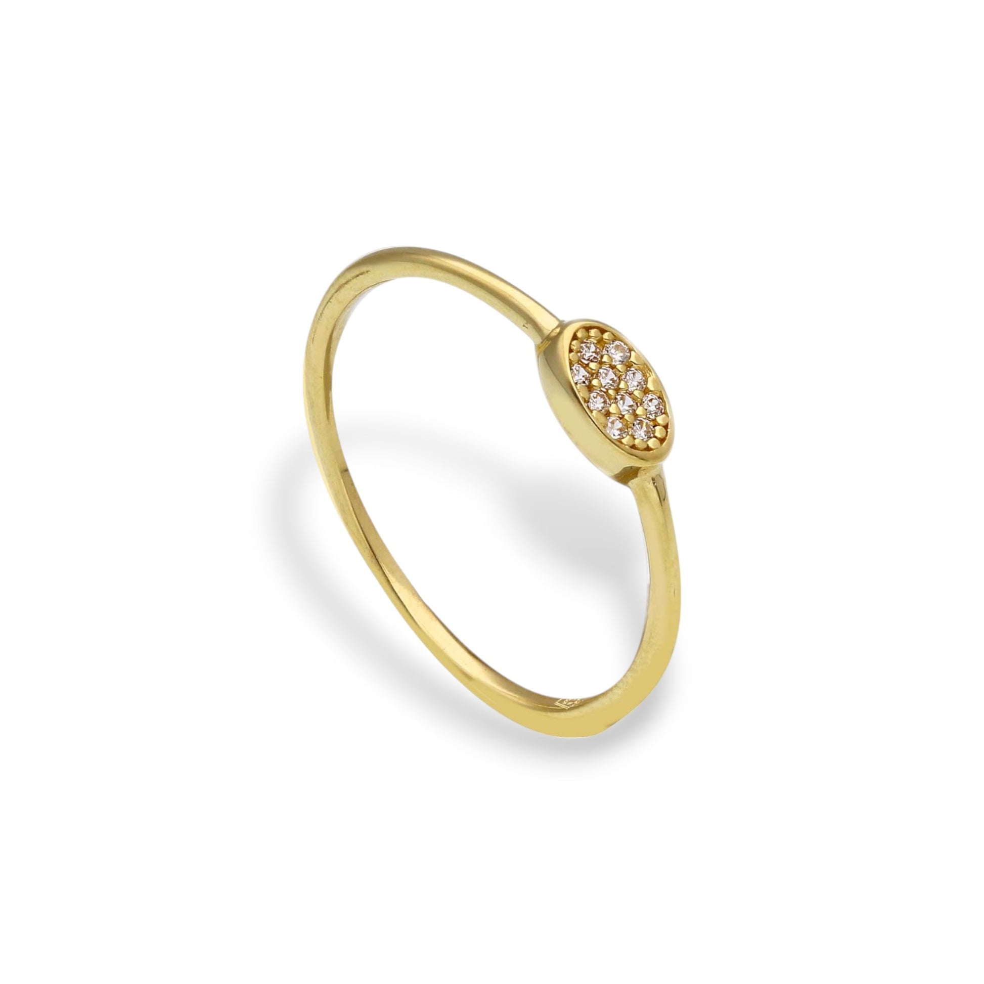 Anello Anello in oro fedina con elemento ovale con zirconi a pavé - Gioielli Pavan