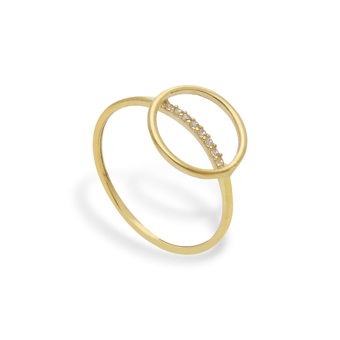 Anello Anello in oro fedina con elemento ovale traforato con zirconi a pavé - Gioielli Pavan