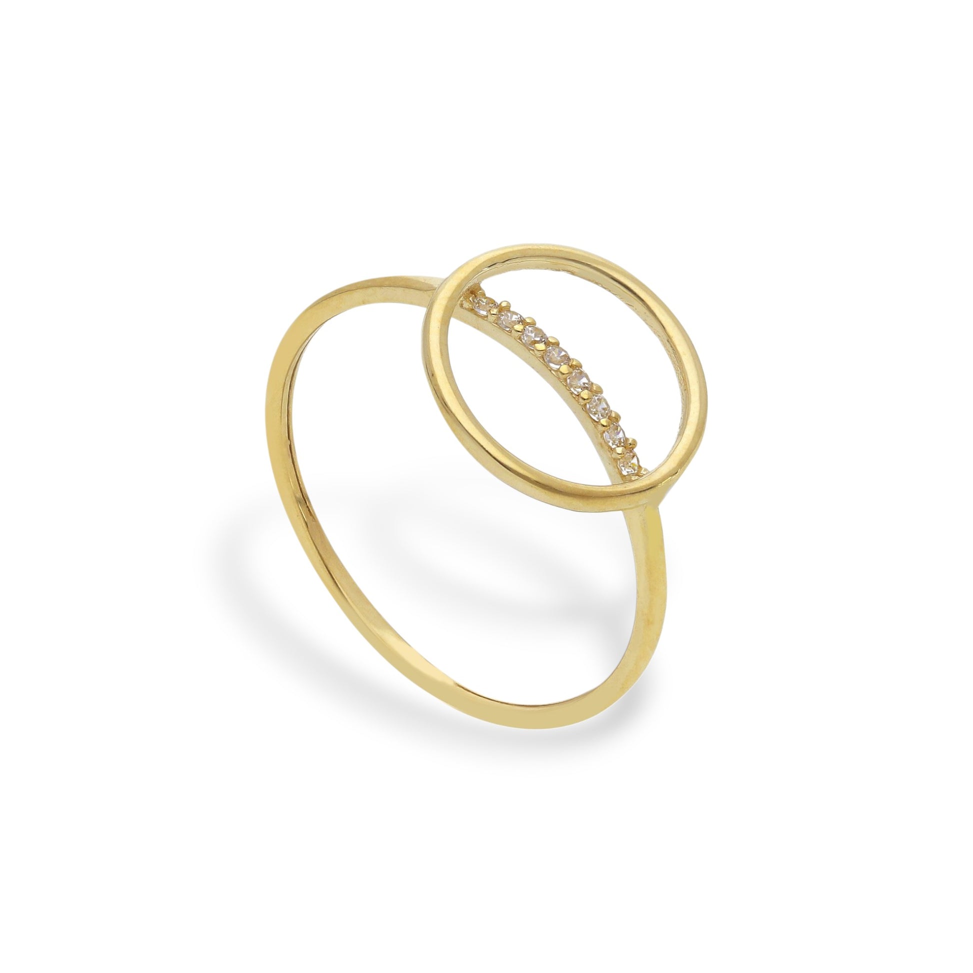 Anello Anello in oro fedina con elemento ovale traforato con zirconi a pavé - Gioielli Pavan