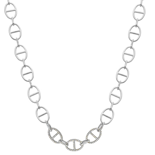 Girocollo Girocollo in argento maglie geometriche con zirconi - Articolo con varianti - Gioielli Pavan