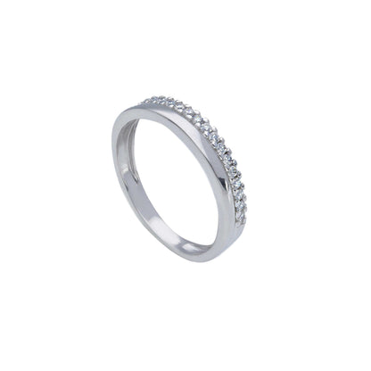 Anello Anello in oro fedina squadrata con zirconi a pavé - Gioielli Pavan