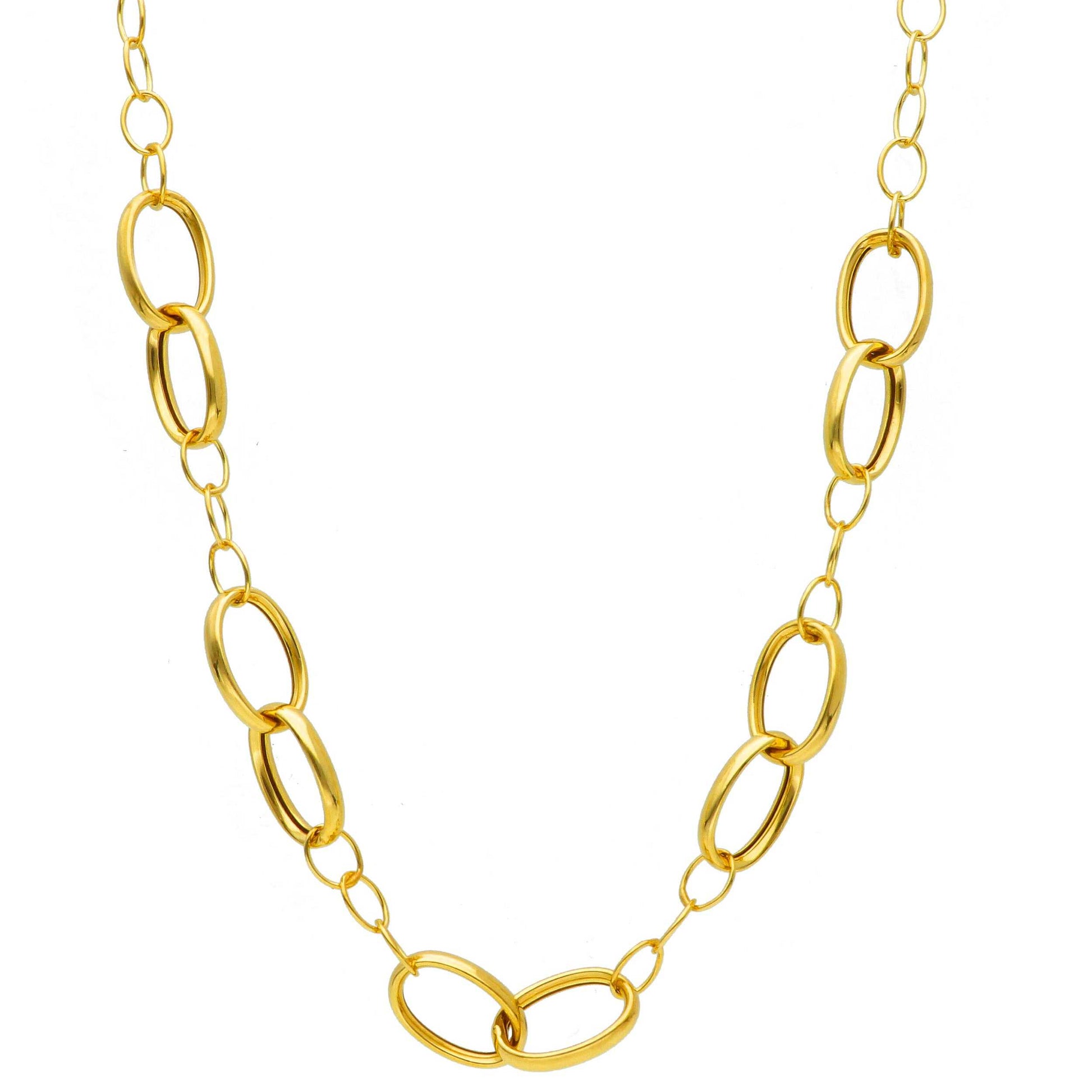 Girocollo Girocollo in argento dorato maglie ad anelli alternati - Gioielli Pavan