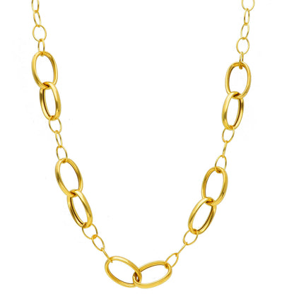 Girocollo Girocollo in argento dorato maglie ad anelli alternati - Gioielli Pavan