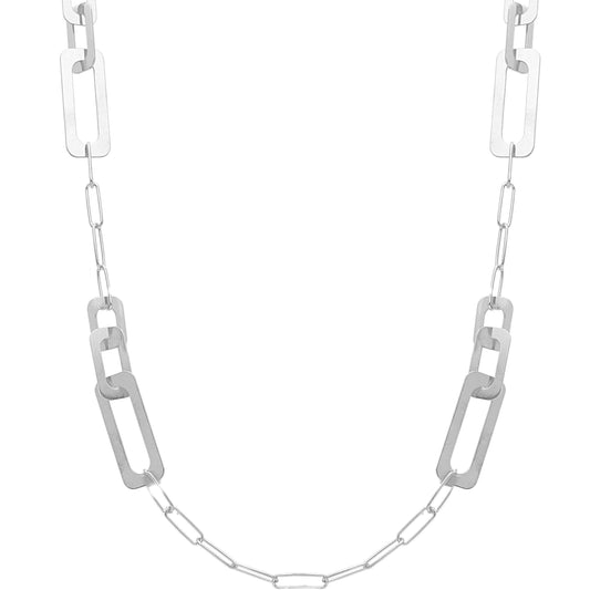 Collane Collana lunga in argento maglie geometriche rettangolari - Articolo con varianti - Gioielli Pavan