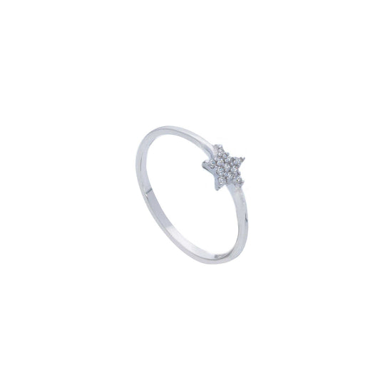 Anello Anello in oro con stella centrale con zirconi a pavé - Gioielli Pavan