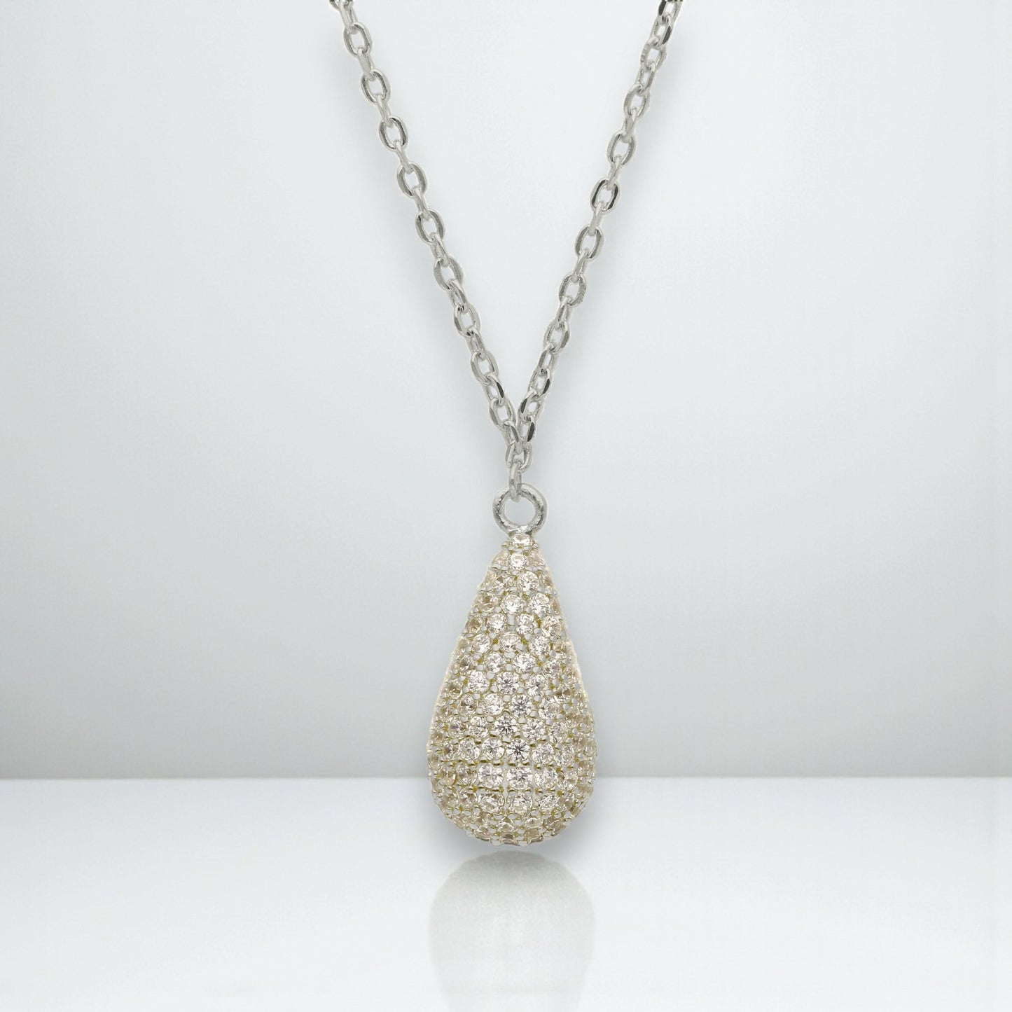 Girocollo Girocollo in argento goccia con zirconi a pavé - Articolo con varianti - Gioielli Pavan