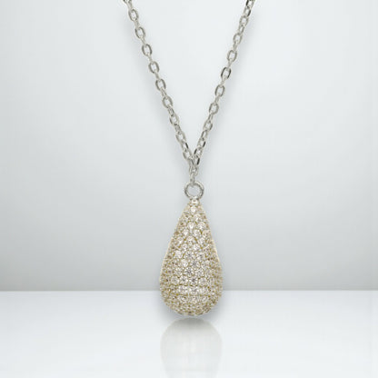 Girocollo Girocollo in argento goccia con zirconi a pavé - Articolo con varianti - Gioielli Pavan