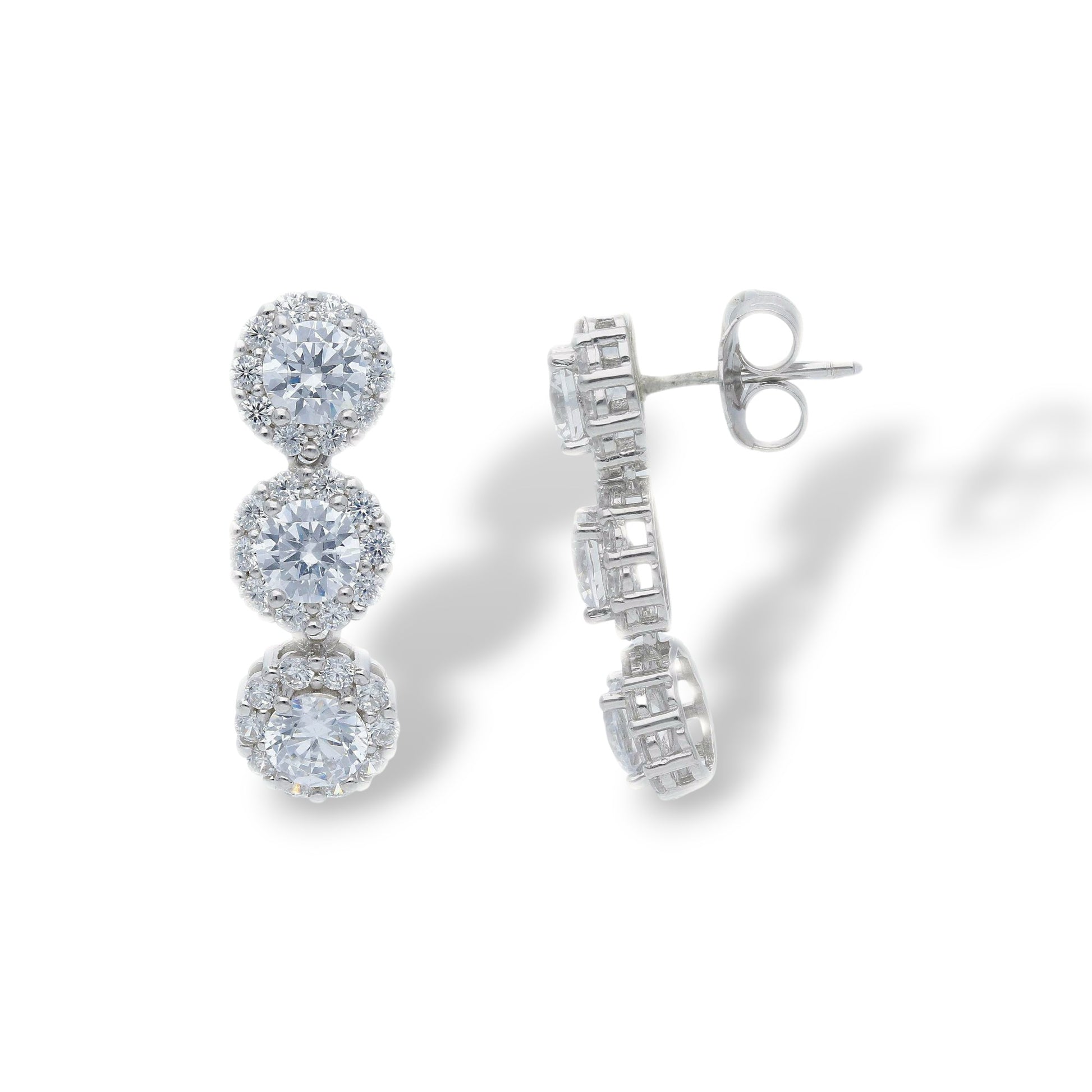 Orecchini Orecchini in argento pendenti con zirconi a pavé - Articolo con varianti - Gioielli Pavan