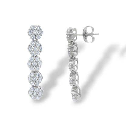 Orecchini Orecchini in argento pendenti con zirconi a pavé - Articolo con varianti - Gioielli Pavan