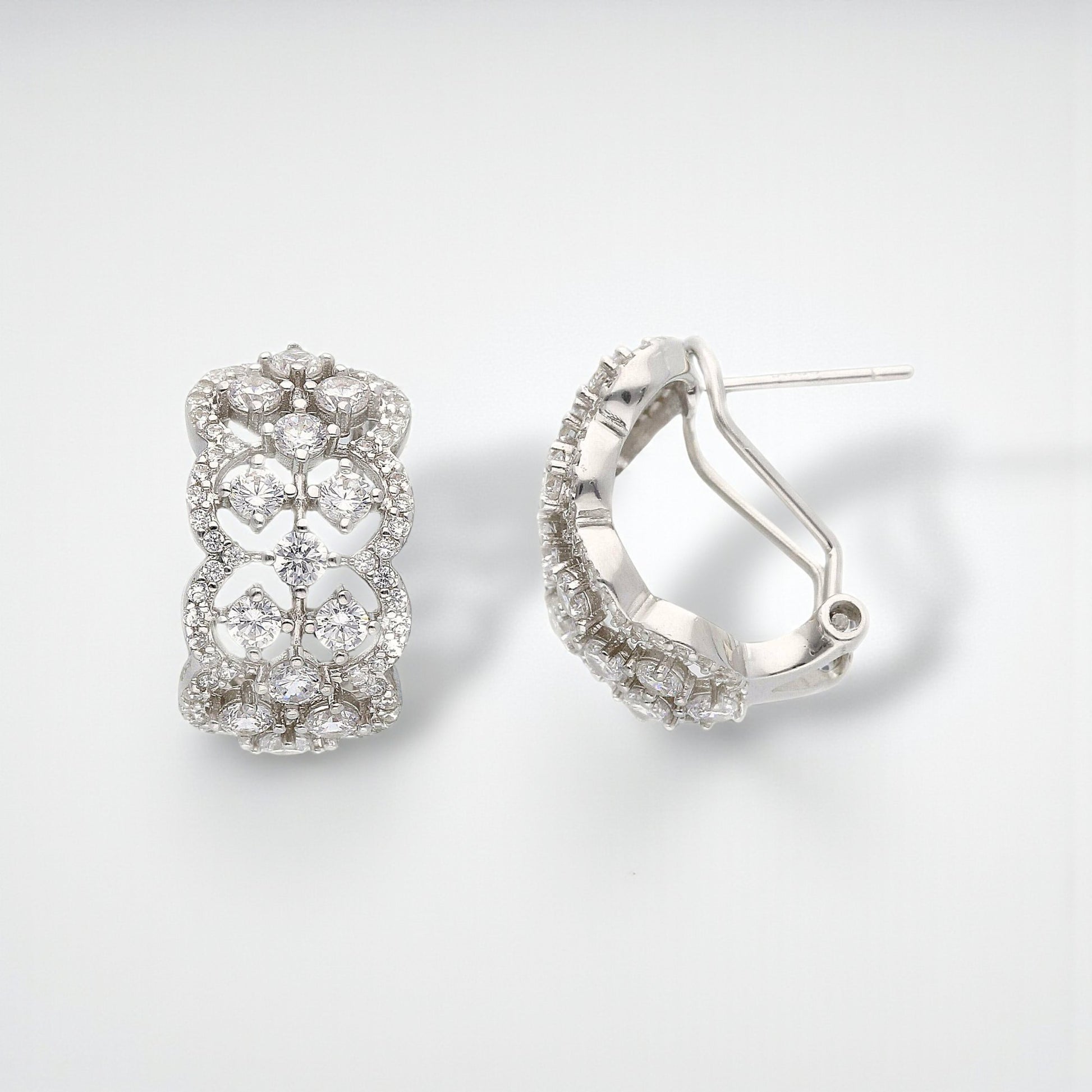 Orecchini Orecchini in argento semi pendenti stile fiorentino con zirconi - Articolo con varianti - Gioielli Pavan