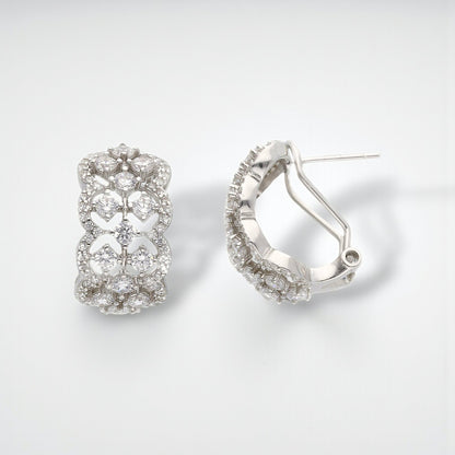 Orecchini Orecchini in argento semi pendenti stile fiorentino con zirconi - Articolo con varianti - Gioielli Pavan