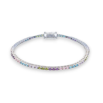 Bracciale Bracciale tennis in argento con zirconi multi colore tenue - Gioielli Pavan