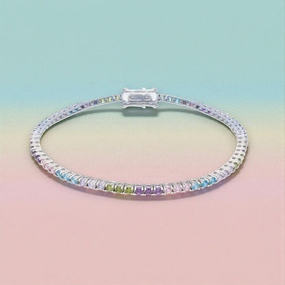 Bracciale Bracciale tennis in argento con zirconi multi colore tenue - Gioielli Pavan