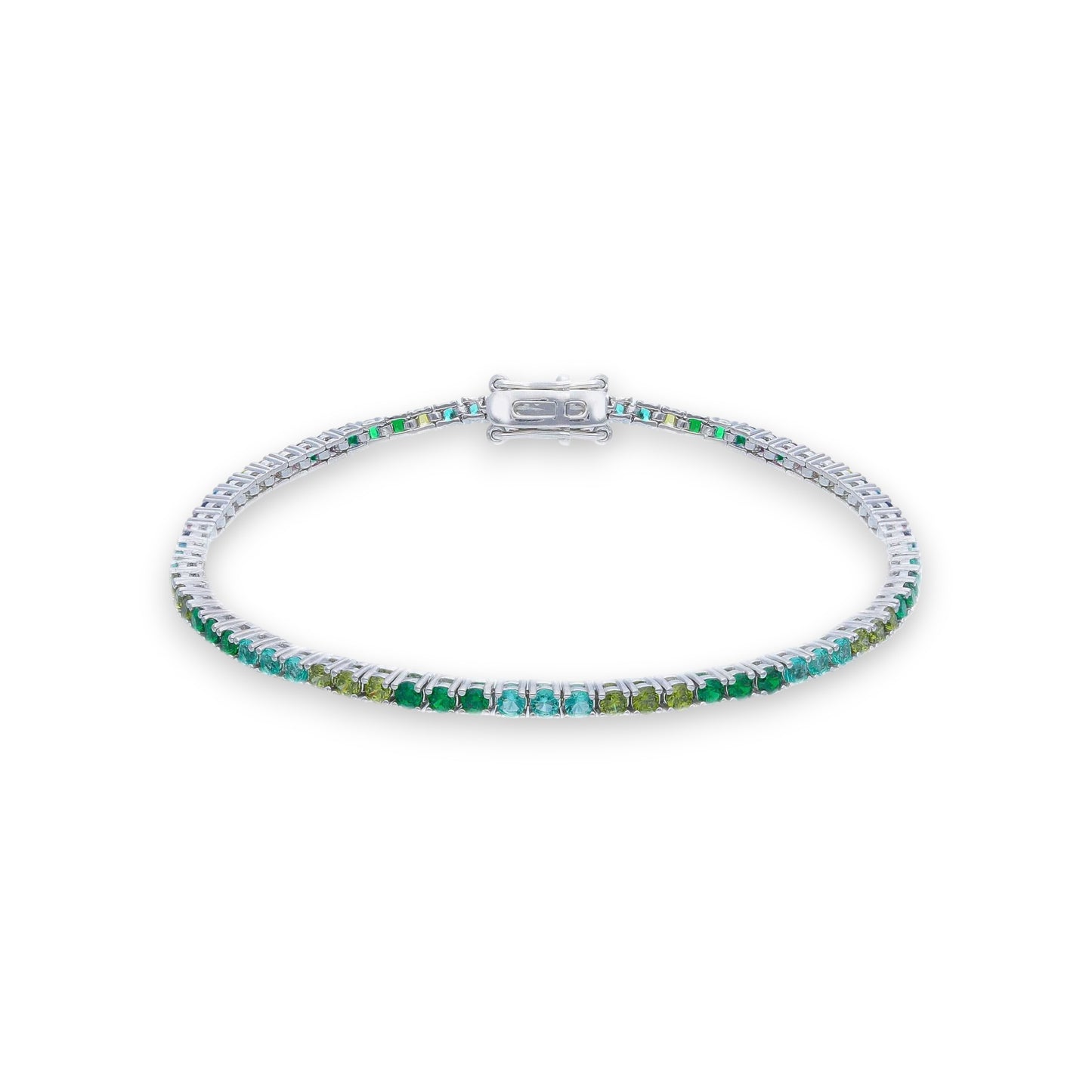 Bracciale Bracciale tennis in argento con zirconi verdi - Gioielli Pavan