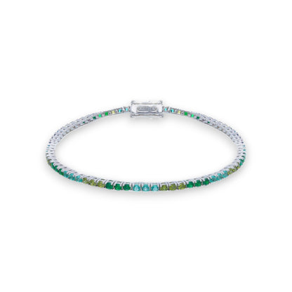 Bracciale Bracciale tennis in argento con zirconi verdi - Gioielli Pavan