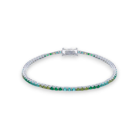 Bracciale Bracciale tennis in argento con zirconi verdi - Gioielli Pavan