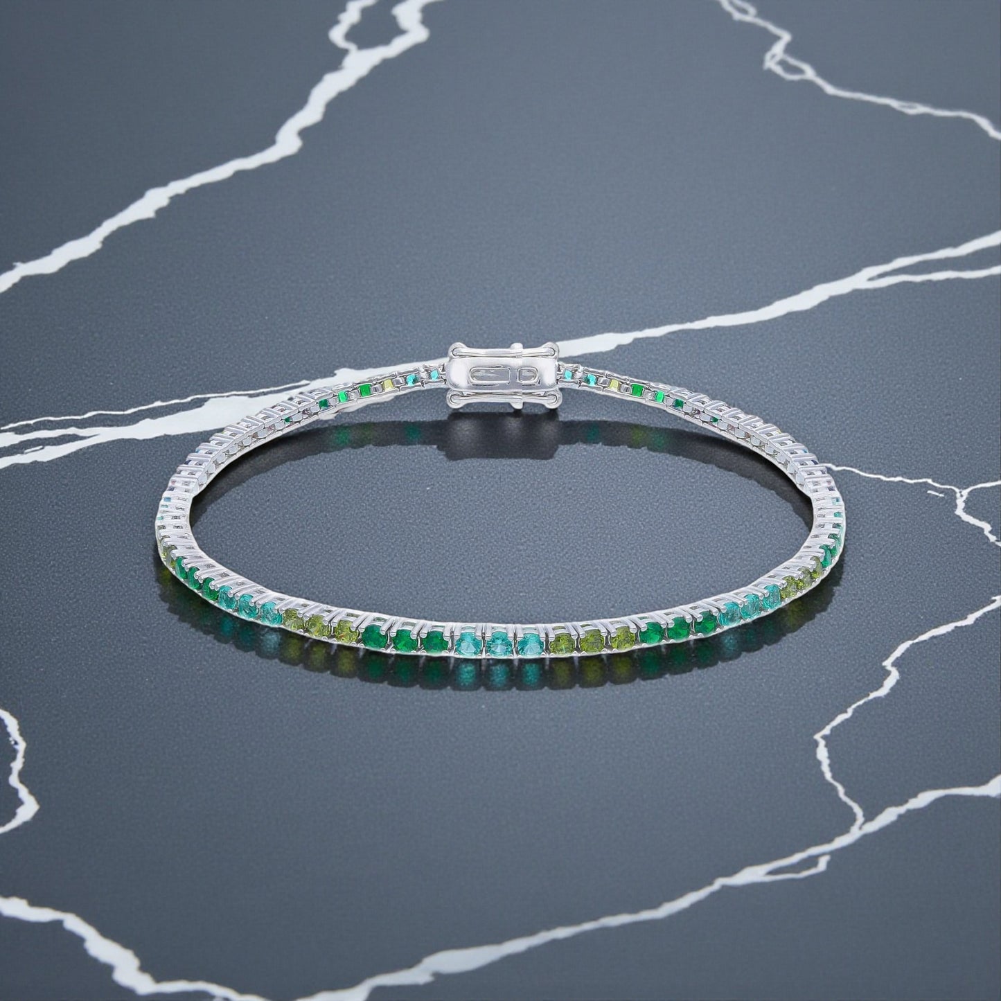 Bracciale Bracciale tennis in argento con zirconi verdi - Gioielli Pavan