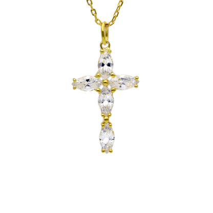 Girocollo Girocollo Argento dorato 925 con Croce e Zirconi - Gioielli Pavan
