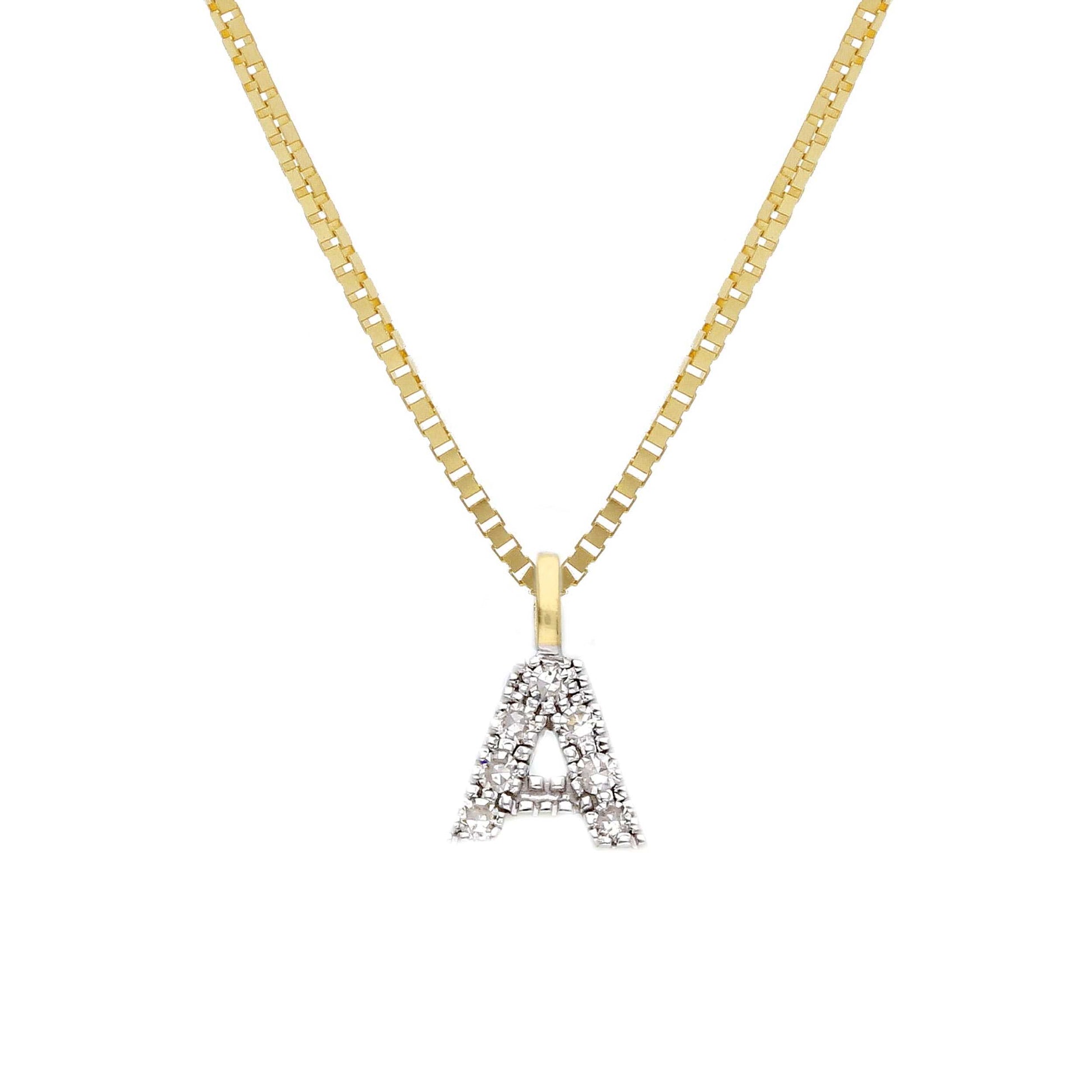 Girocollo Girocollo in oro con iniziale con diamanti - Articolo con varianti - Gioielli Pavan