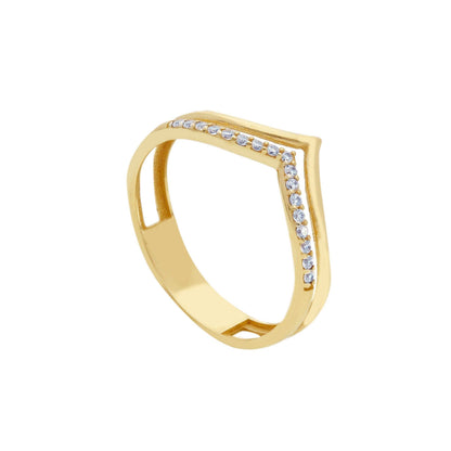 Anello Anello in oro fedina geometrica con zirconi a pavé - Gioielli Pavan