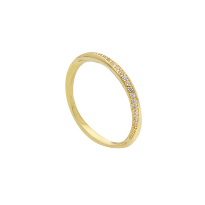 Anello Anello in oro fedina con zirconi a pavé - Gioielli Pavan