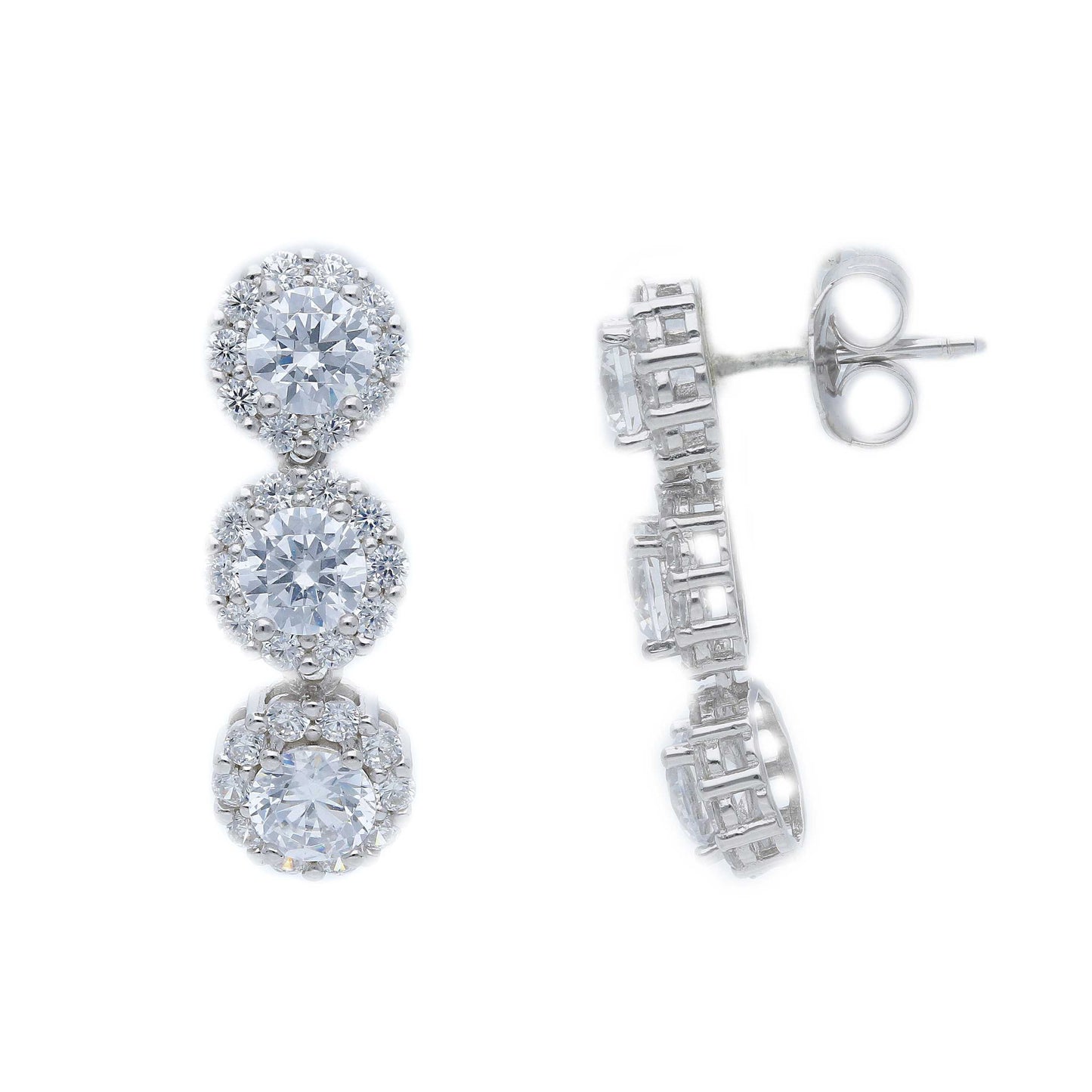 Orecchini Orecchini in argento pendenti con zirconi a pavé - Articolo con varianti - Gioielli Pavan