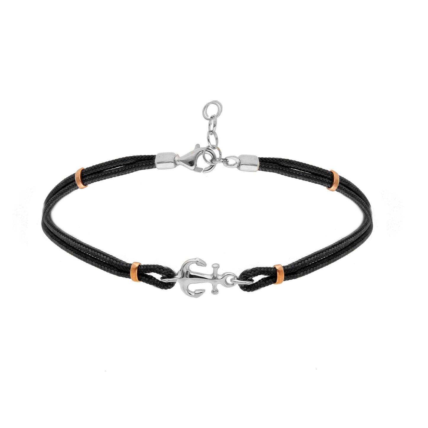 Bracciali Bracciale Ancora Oro 18kt con Corda Nautica - Gioielli Pavan