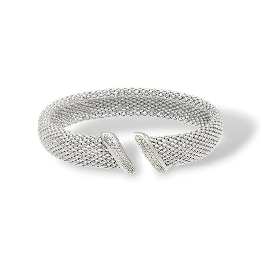 Bracciale Bracciale in argento a fascia aperto maglia a chicco - Articolo con varianti - Gioielli Pavan