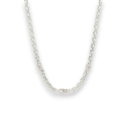 Girocollo Girocollo in argento maglia tubolare elementi ovali con zirconi - Articolo con varianti - Gioielli Pavan