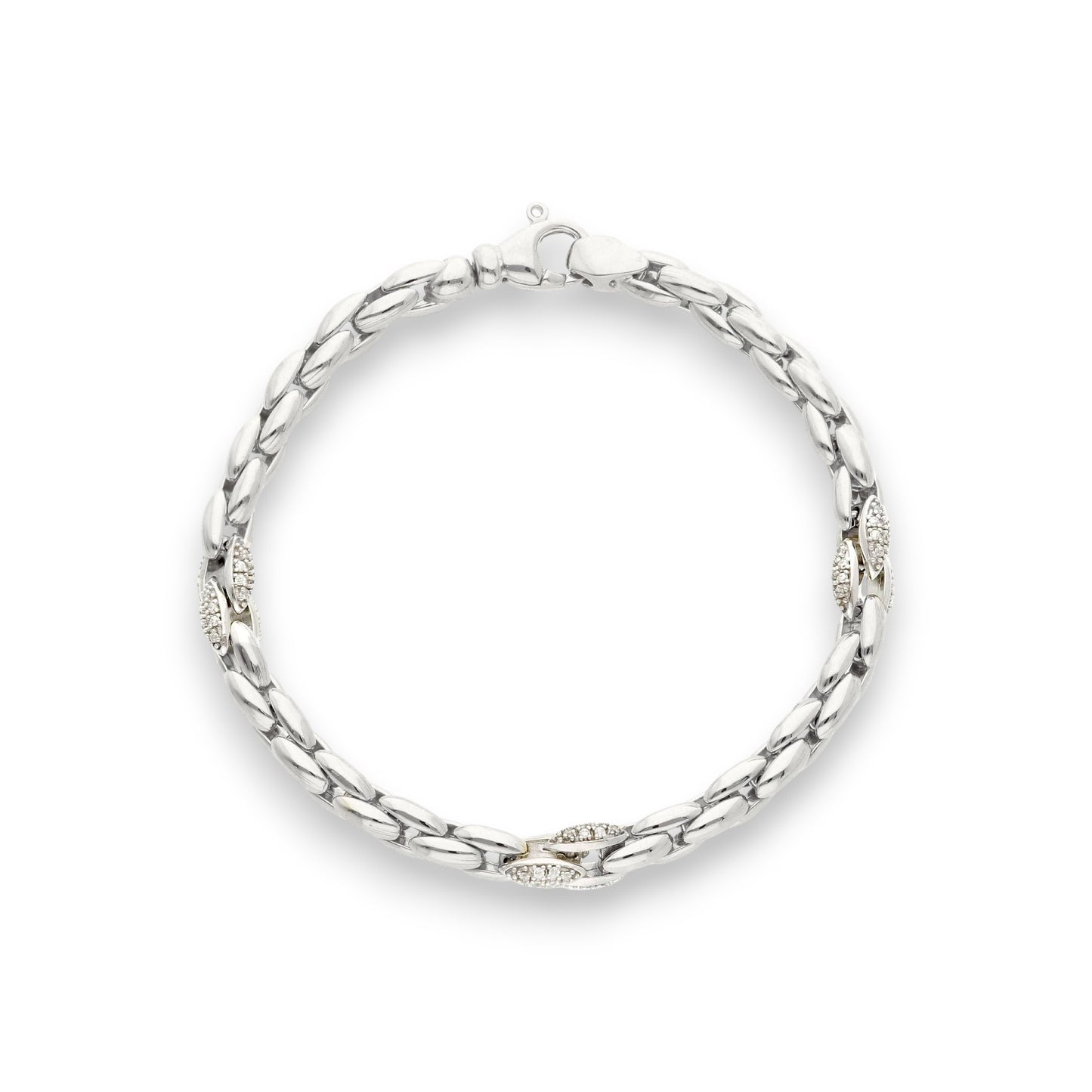 Bracciale Bracciale in argento maglia tubolare elementi ovali - Articolo con varianti - Gioielli Pavan