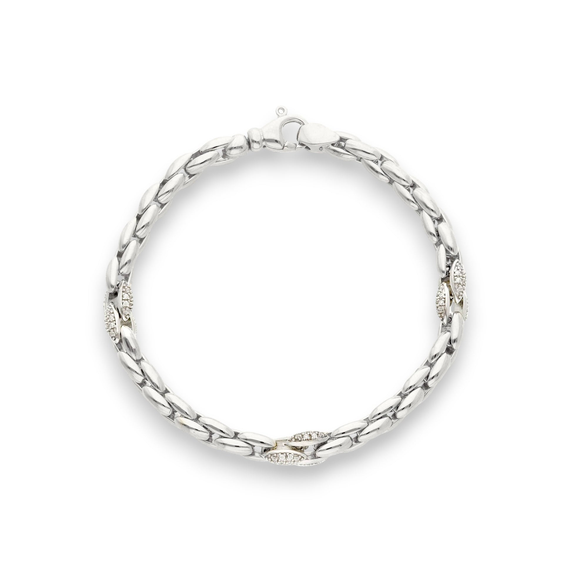 Bracciale Bracciale in argento maglia tubolare elementi ovali - Articolo con varianti - Gioielli Pavan