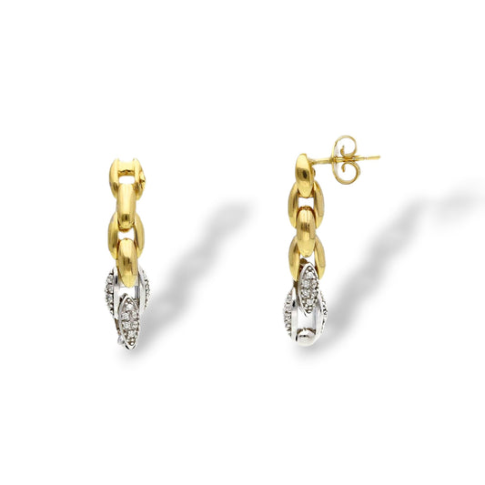 Orecchini Orecchini pendenti in argento maglia tubolare elementi ovali - Articolo con varianti - Gioielli Pavan