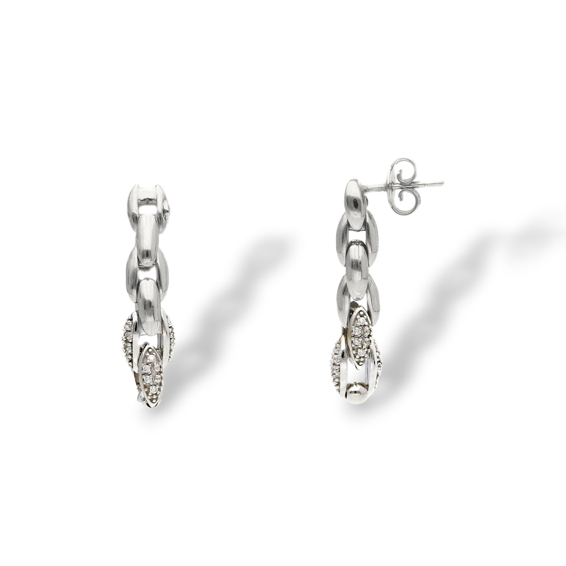 Orecchini Orecchini pendenti in argento maglia tubolare elementi ovali - Articolo con varianti - Gioielli Pavan