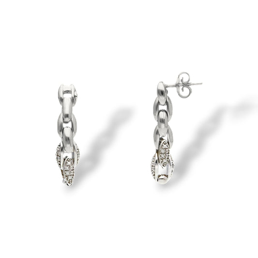 Orecchini Orecchini pendenti in argento maglia tubolare elementi ovali - Articolo con varianti - Gioielli Pavan