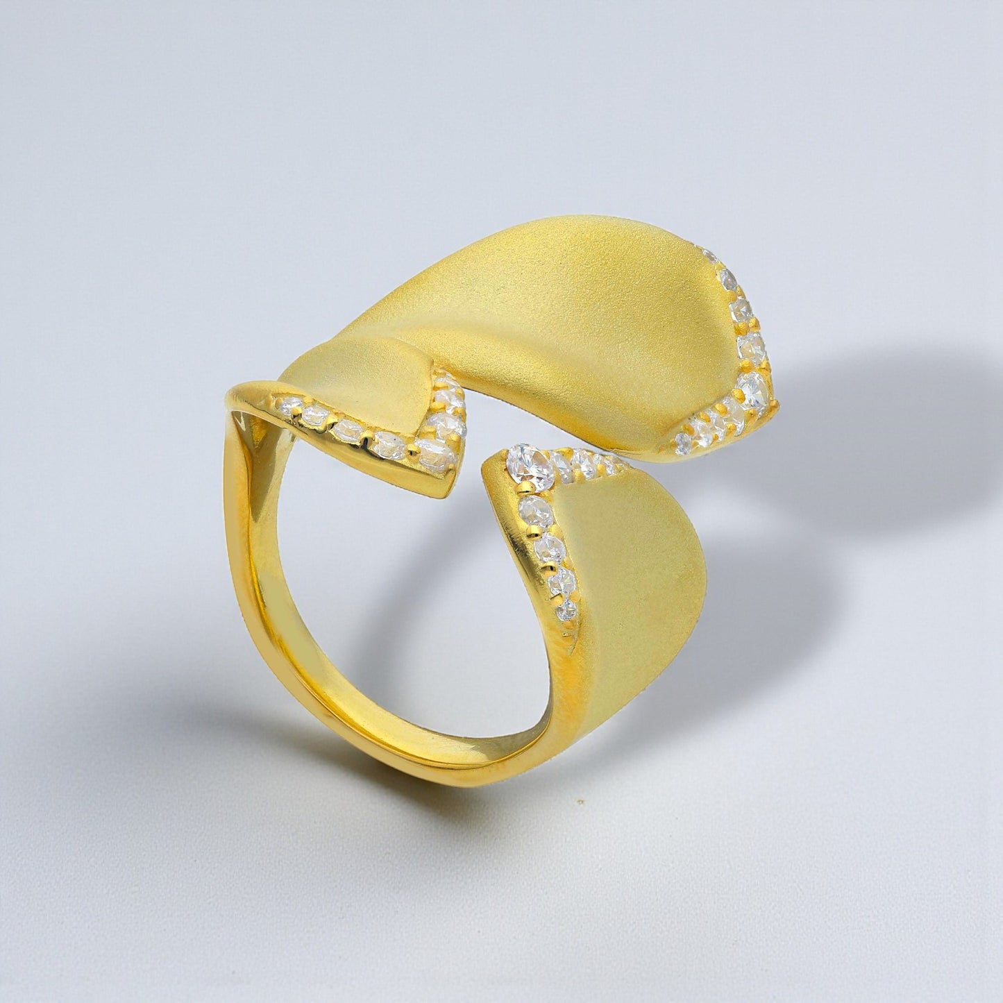 Anelli Anello in argento dorato a forma di fiore con zirconi - Gioielli Pavan