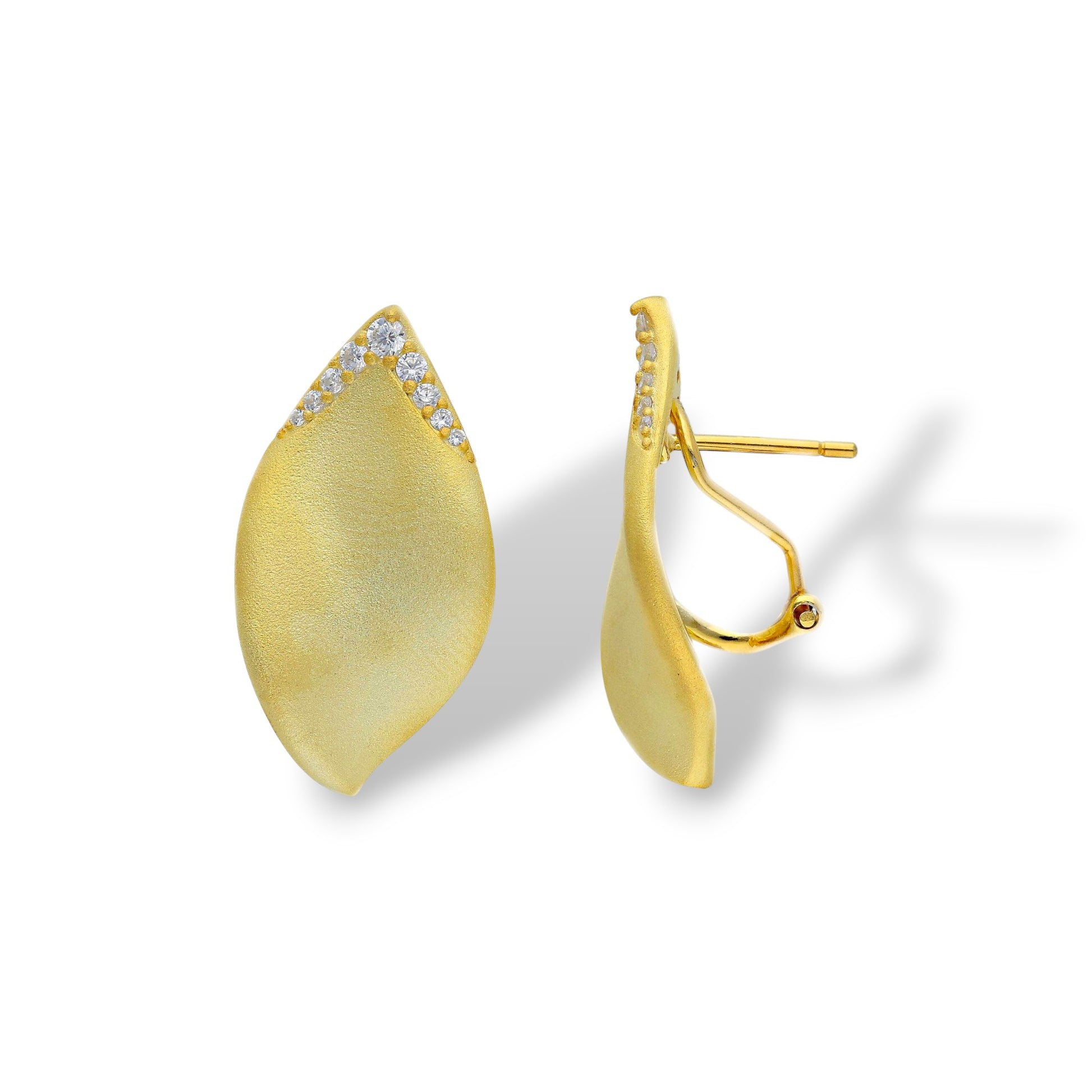 Orecchini Orecchini in argento dorato a forma di fiore con zirconi - Gioielli Pavan