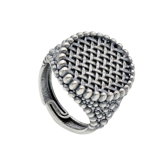 Anello Anello in argento 925 chevalier con dettagli intrecciati - Gioielli Pavan