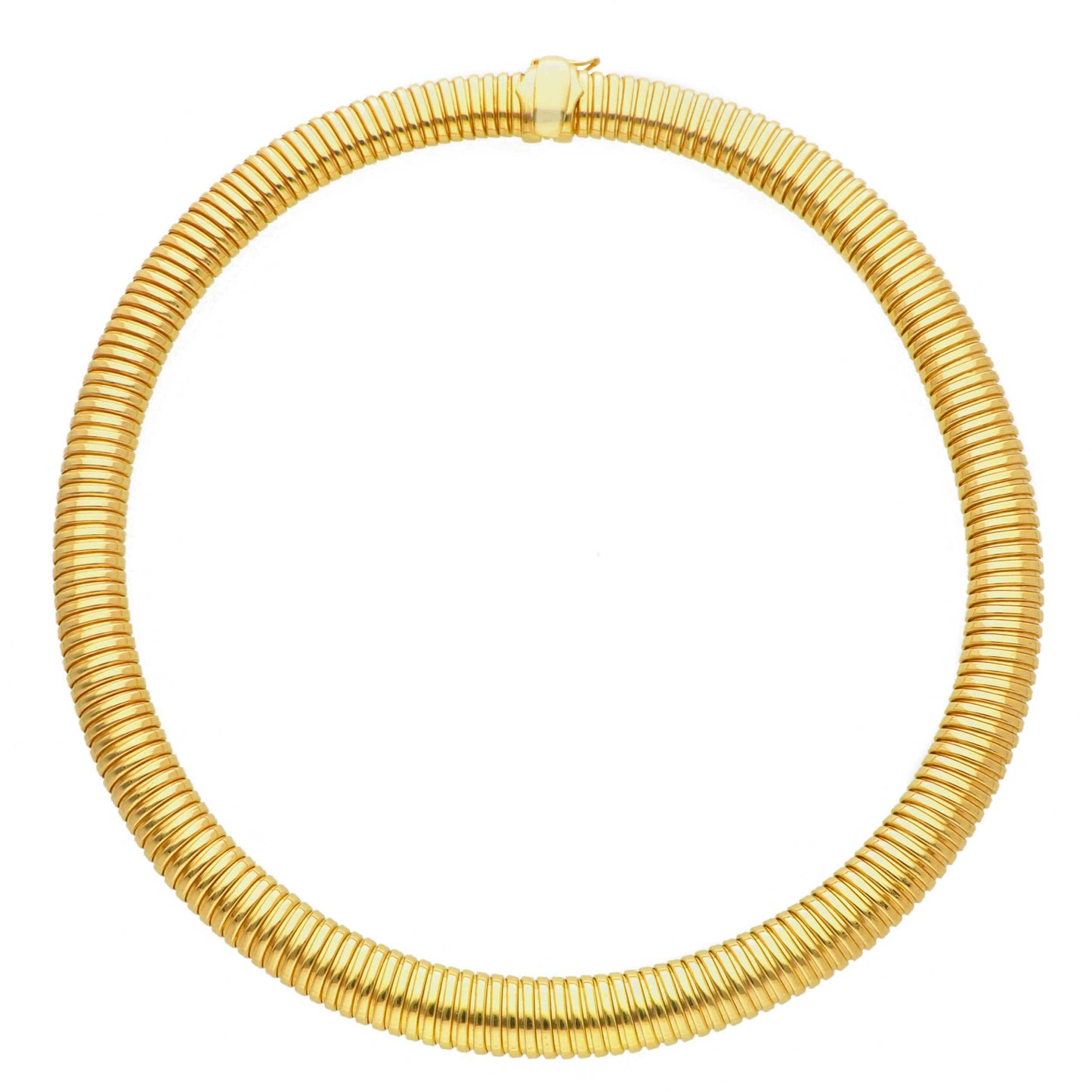 Girocollo Girocollo in argento dorato semirigido maglia tubo gas sezione da 1,5 cm - Gioielli Pavan