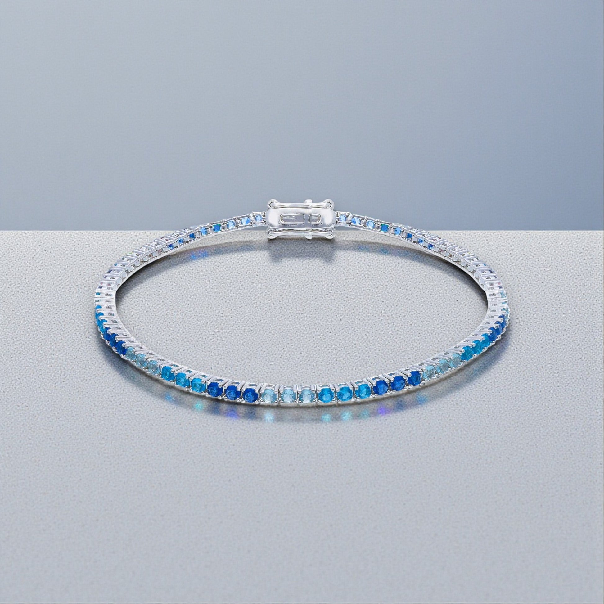 Bracciale Bracciale tennis in argento con zirconi blu e azzurri - Gioielli Pavan