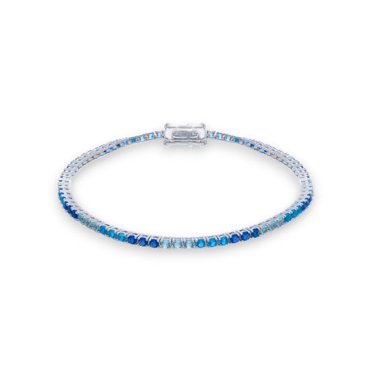 Bracciale Bracciale tennis in argento con zirconi blu e azzurri - Gioielli Pavan