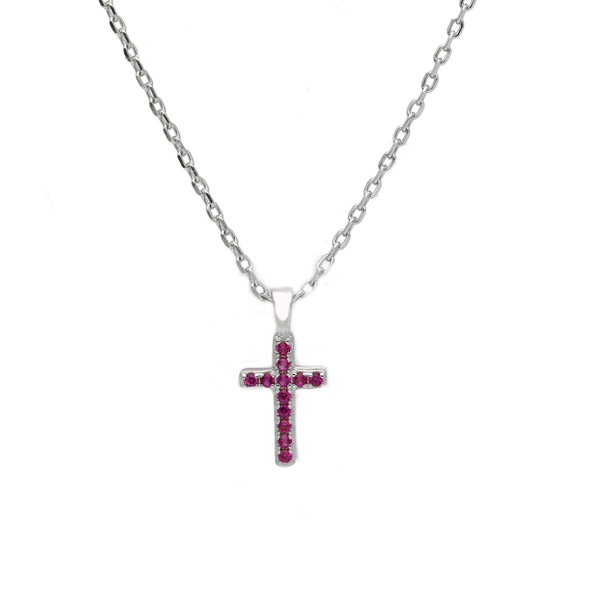Girocollo Girocollo Argento 925 con Croce e Zirconi Colorati - Gioielli Pavan