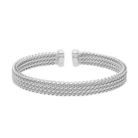 Bracciale Bracciale in argento maglia intrecciata rigido aperto - Gioielli Pavan