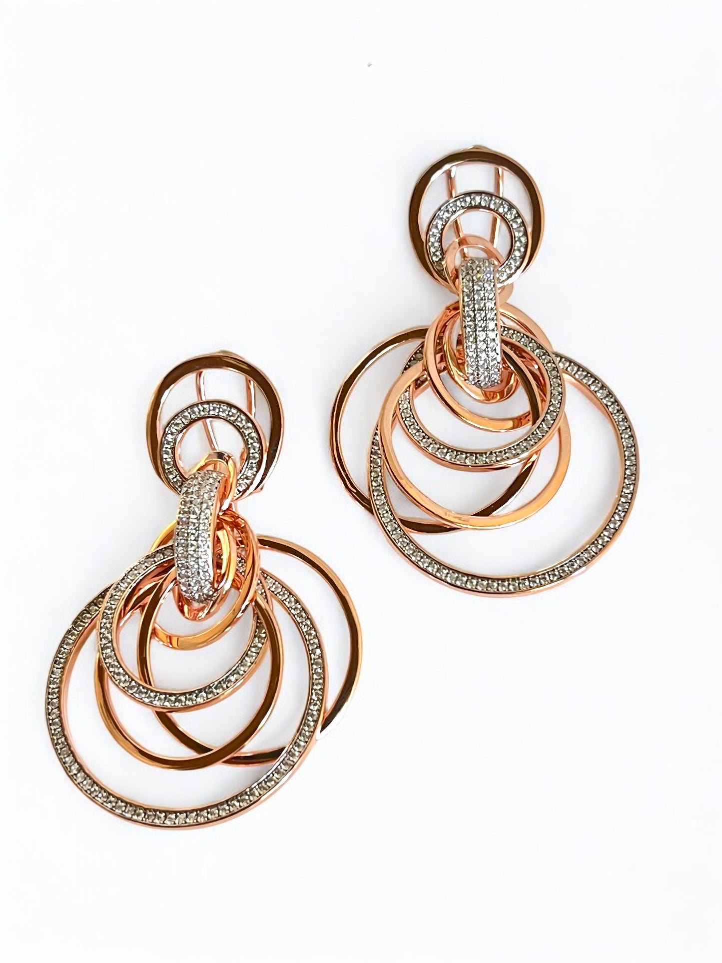 Orecchini Orecchini argento dorato rosa e zirconie pendenti - Gioielli Pavan